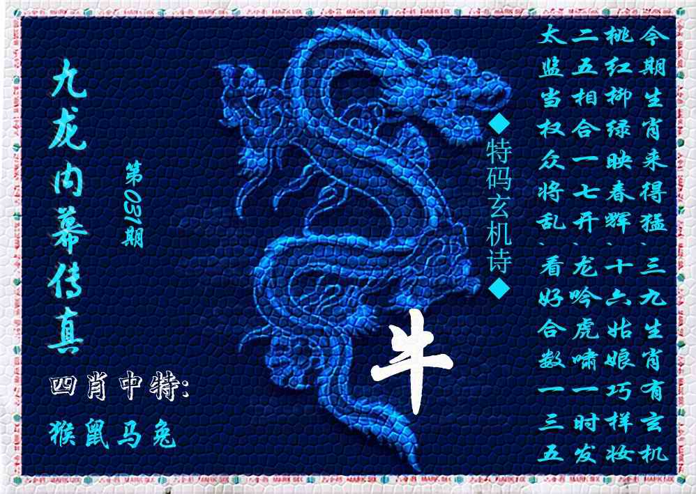031期九龙内幕传真(新上市)[图]